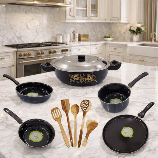 Kashvi 11-Piece Premium Cookware Combo Set with Lid &amp; Spatula