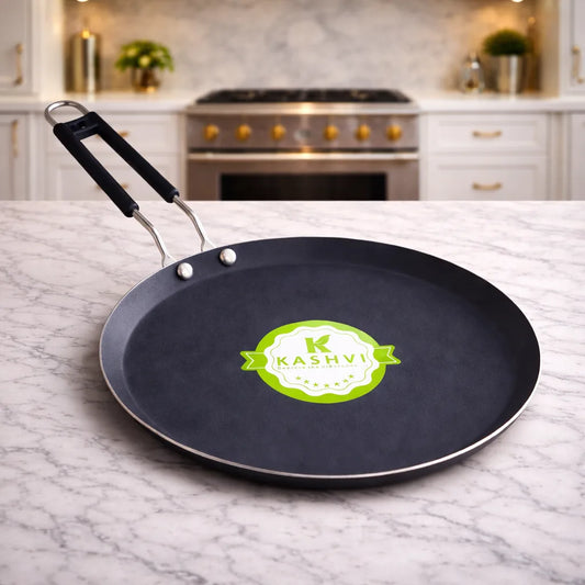 Ceramic enamel coated iron dosa tawa for Indian cooking