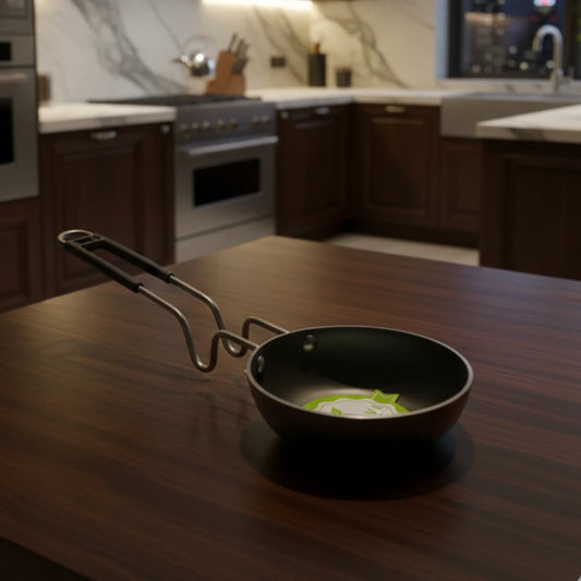 traditional iron tadka pan for dal and curry