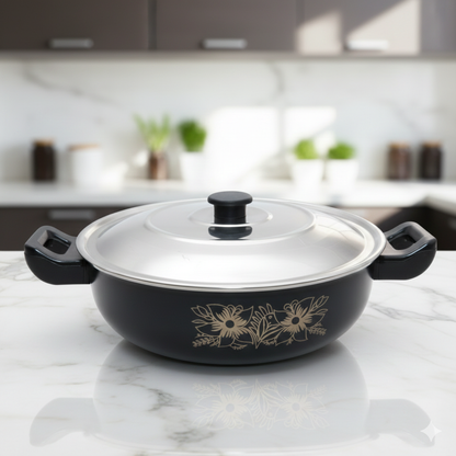 KASHVI Non-Stick Kadai with Stainless Steel Lid
