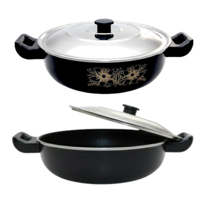 KASHVI Non-Stick Kadai with Stainless Steel Lid
