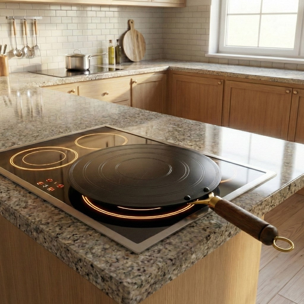 KASHVI Premium Iron Roti Tawa with Wooden Handle