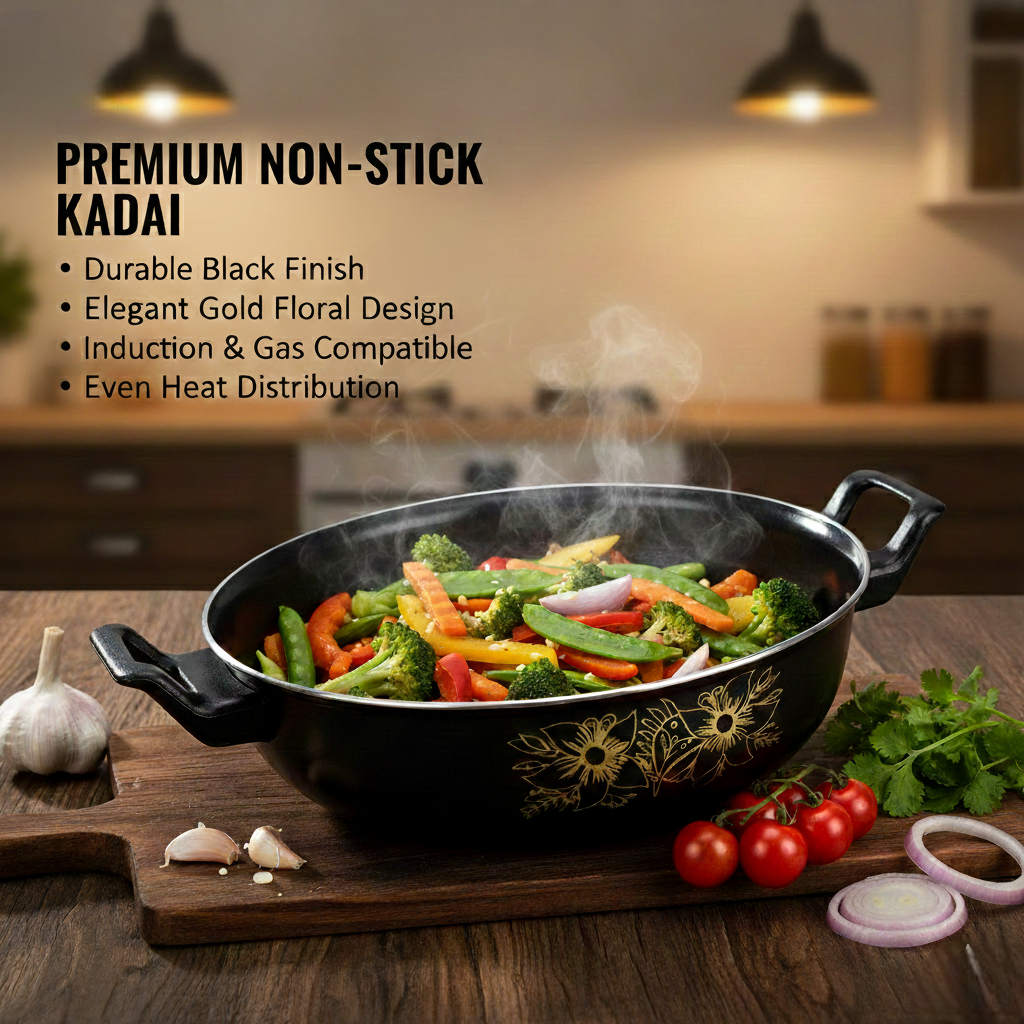 Kashvi Non-Stick Kadhai Without Lid
