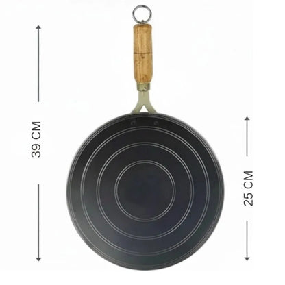 KASHVI Premium Iron Roti Tawa with Wooden Handle