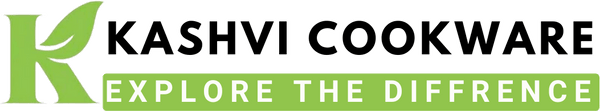 Kashvi Cookware logo with tagline 'Explore the Difference' on a white background