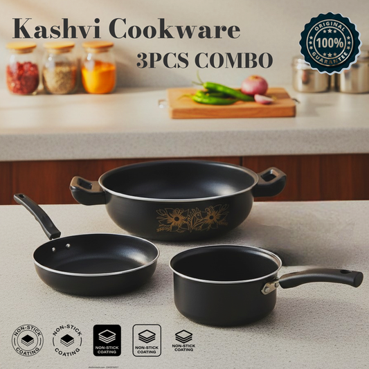 KASHVI 3-Piece Essential Cookware Combo Set