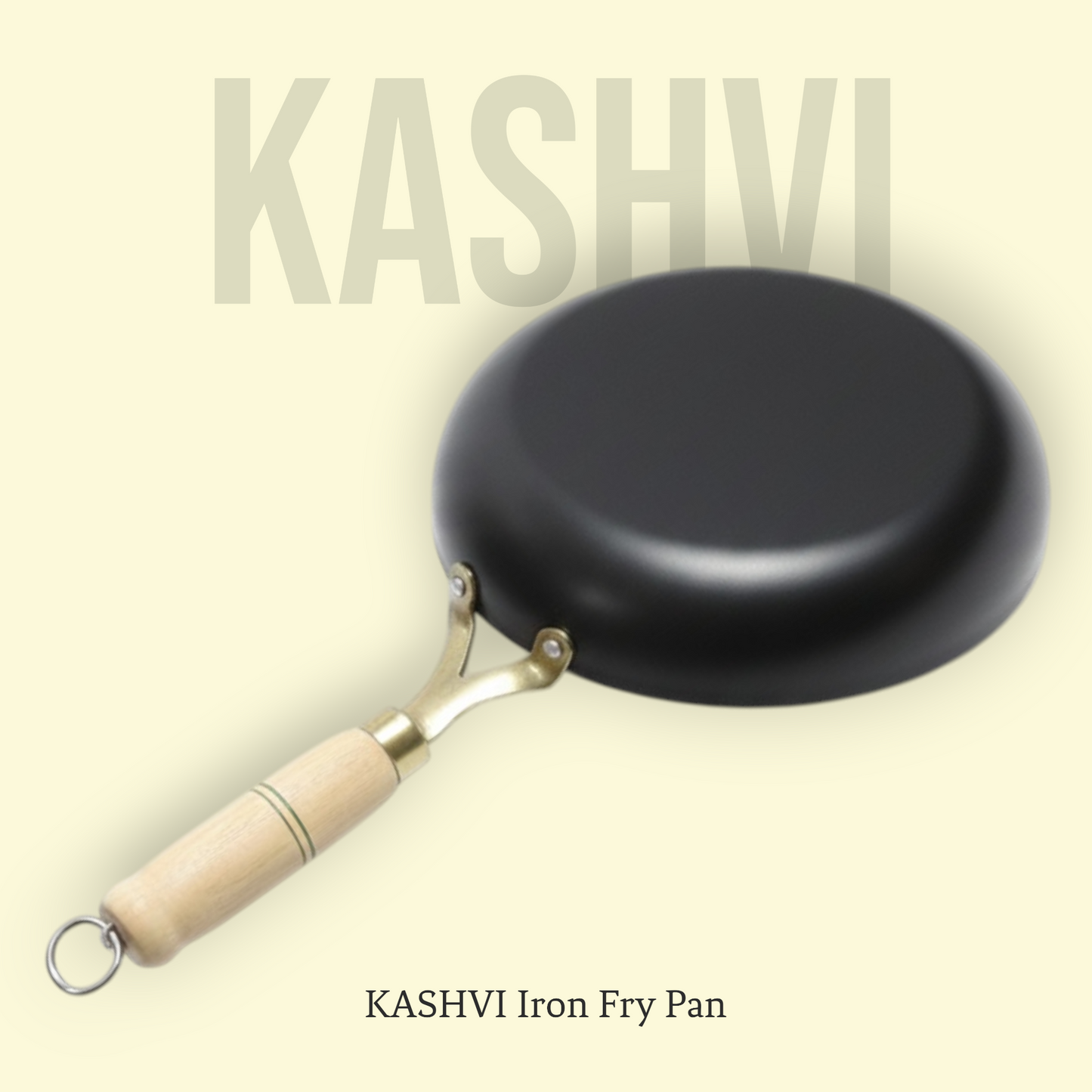 KASHVI Iron Fry Pan Wooden Handle
