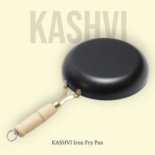 KASHVI Iron Fry Pan Wooden Handle