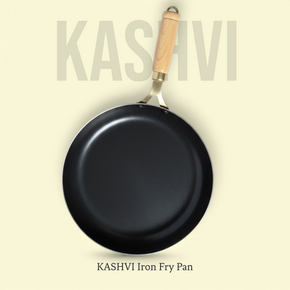 KASHVI Iron Fry Pan Wooden Handle
