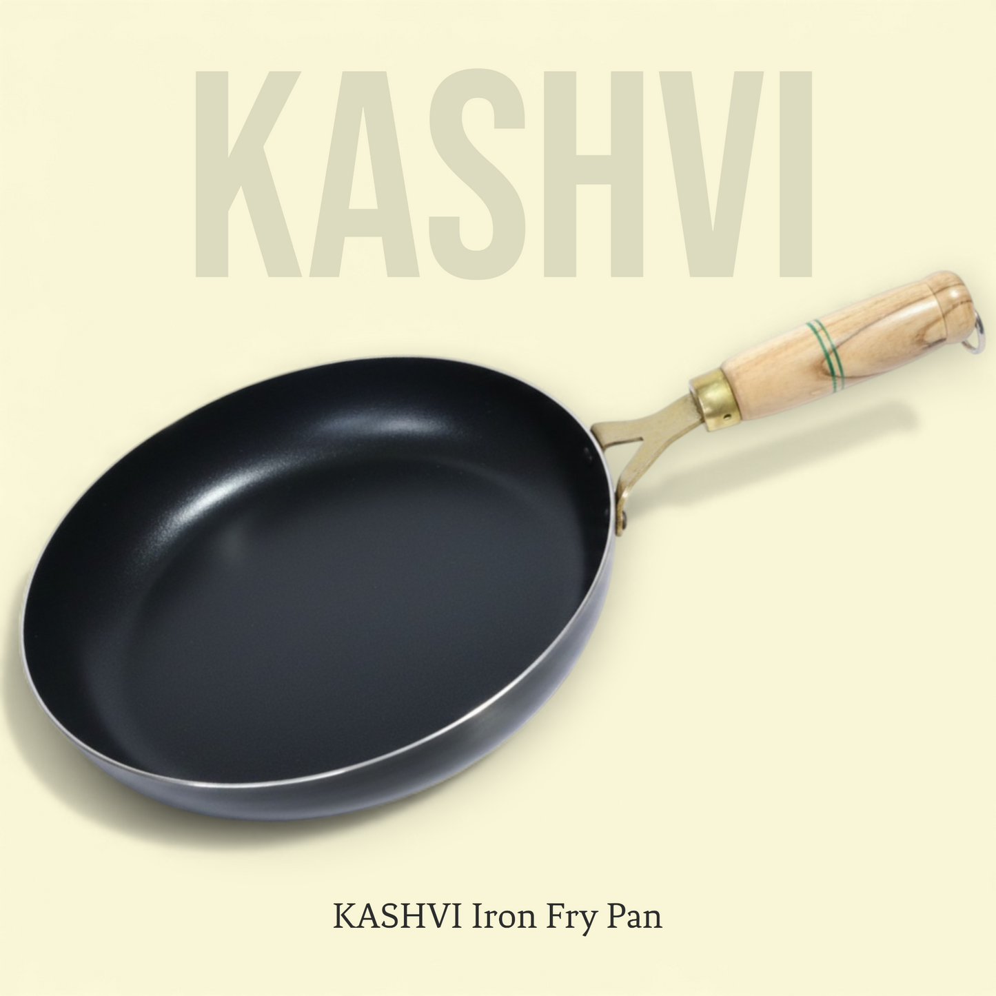 KASHVI Iron Fry Pan Wooden Handle