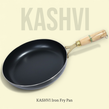 KASHVI Iron Fry Pan Wooden Handle