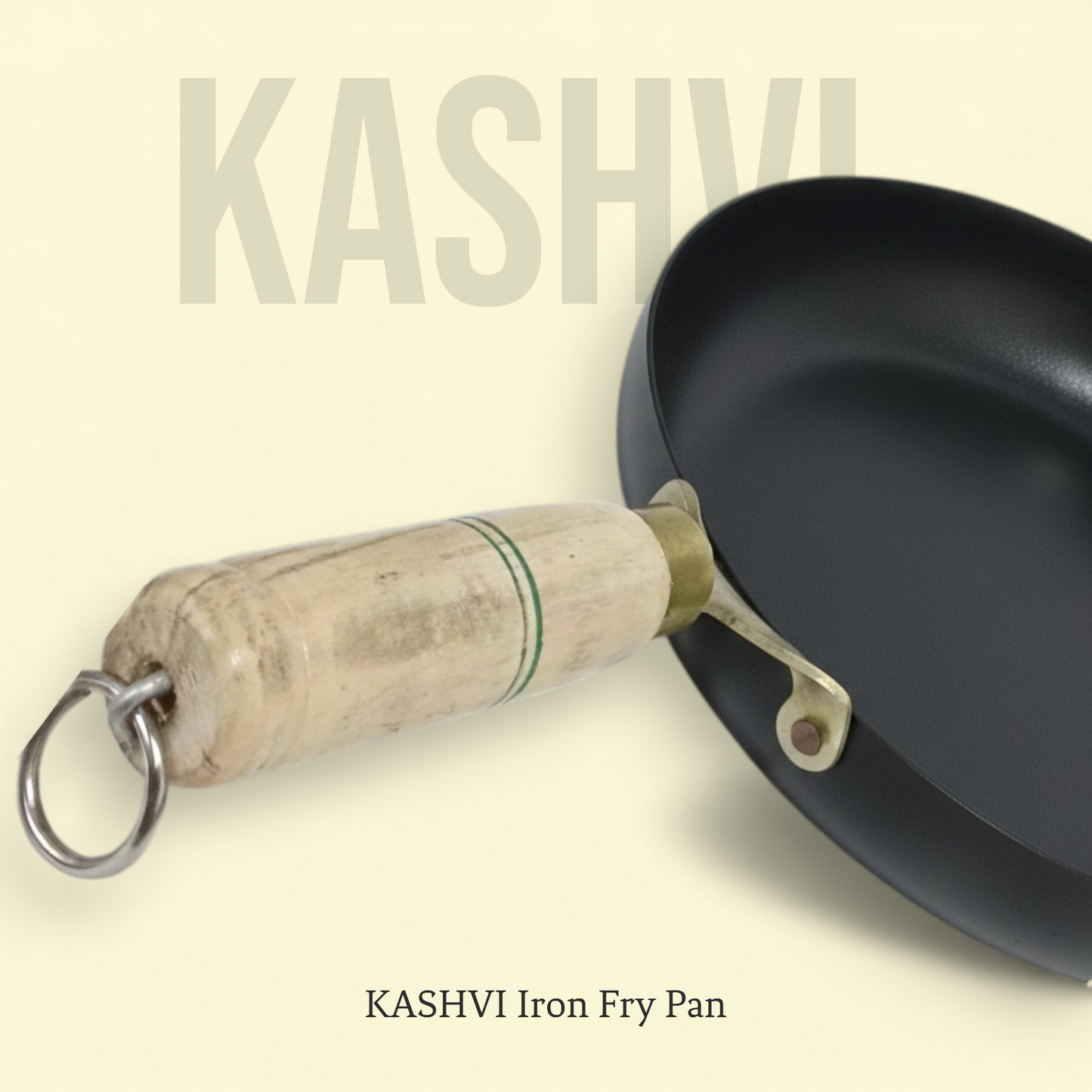 KASHVI Iron Fry Pan Wooden Handle