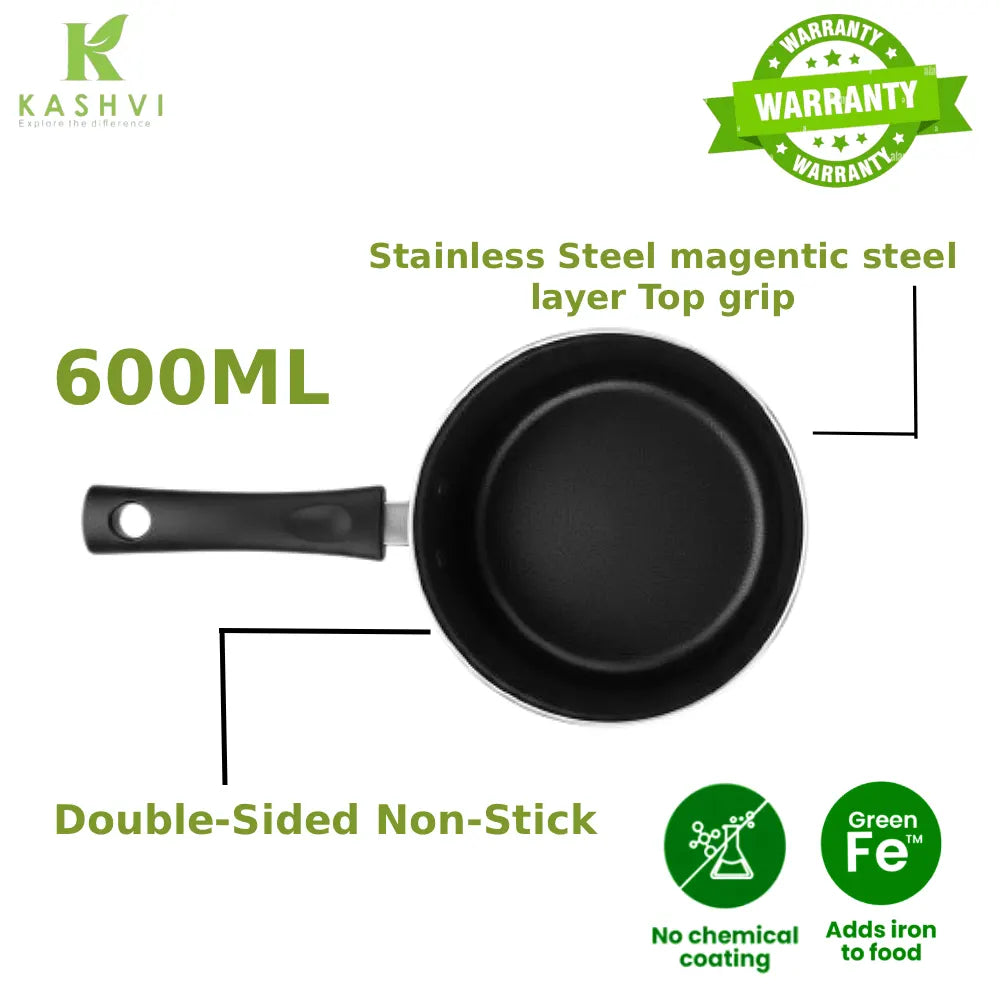 ceramic enamel coated iron sauce pan with handle