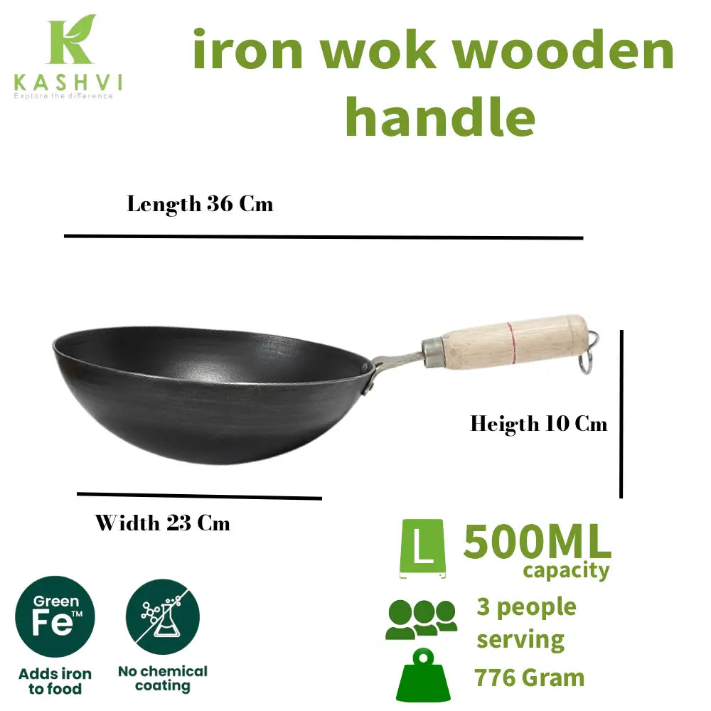 traditional iron wok for indian cooking and stir fry vegetables