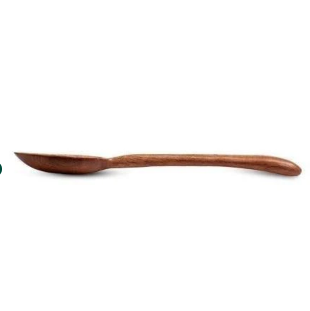 Wooden spoon on a white background