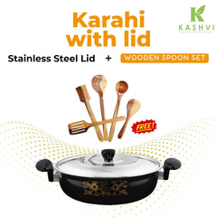 Karahi with Lid + spatula set