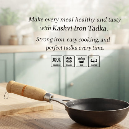 KASHVI Iron Tadka with Wooden Handle