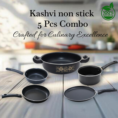 KASHVI 5-Piece Non-Stick Cookware Combo Set (Without Lid)