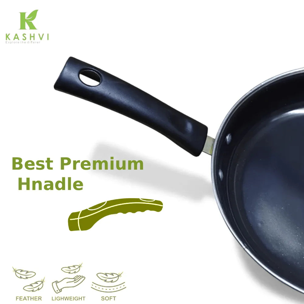 kashvi premium iron cookware fry pan black finish