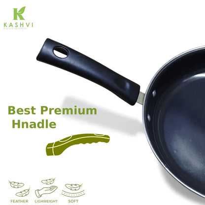 kashvi premium iron cookware fry pan black finish